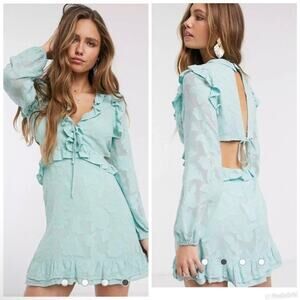 RAHI Poppy Daisy cut out mini dress in aqua Mint Green Size Small